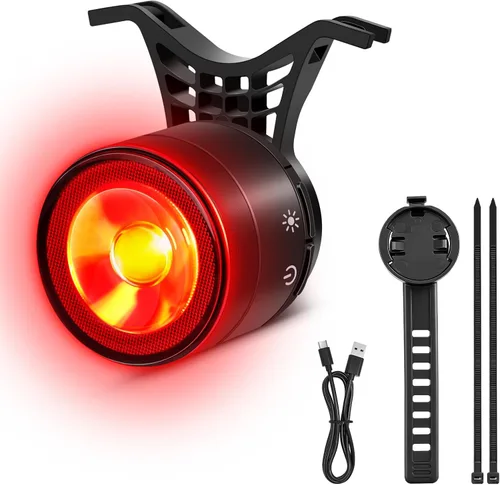 Vista 9 de NineLeaf Smart Brake Sensing Rear Bike Lights, Bicycle Tail Light, Bike Lights for Night Riding, Auto On/Off, 300 Lumen 220°Adjustable Angle 1000M
