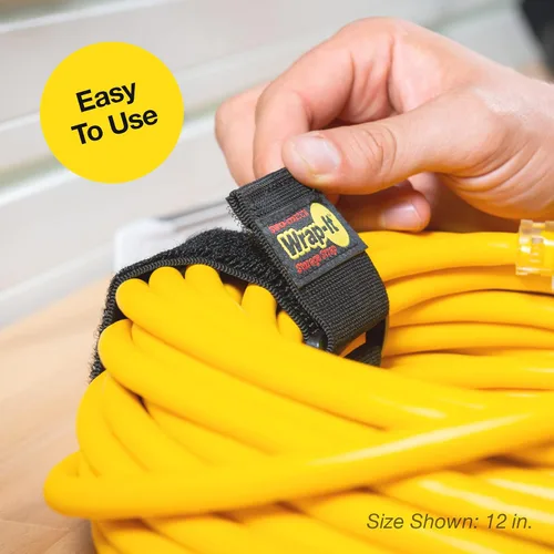 Vista 6 de Correas superelásticas Wrap-It Storage de 6 pulgadas (paquete de 12) – Correas elásticas de velcro – Organizador de cables de extensión, correa