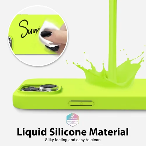 Vista 4 de oakxco Funda de silicona para iPhone 13 Mini/ 12 Mini magnética, compatible con carga inalámbrica Magsafe, goma delgada y suave, cubierta protectora