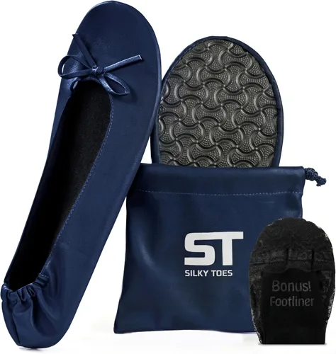 Vista 22 de Silky Toes Zapatos planos plegables para mujer, zapatos de ballet para A-Negro