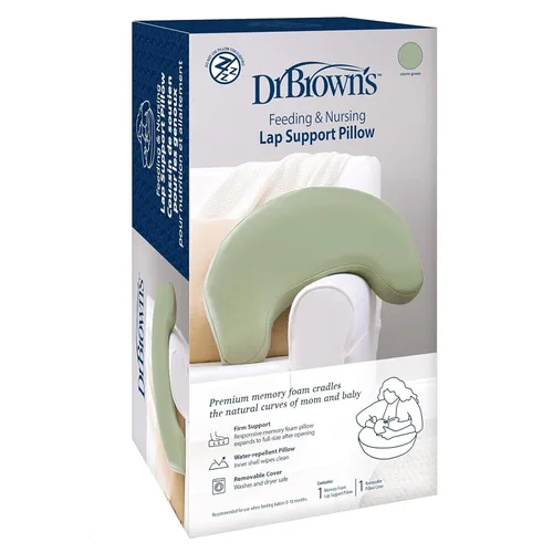 Vista 2 de Dr. Brown's Almohada de lactancia con funda lavable, almohada de apoyo para regazo de lactancia, espuma viscoelástica premium, firme y sensible