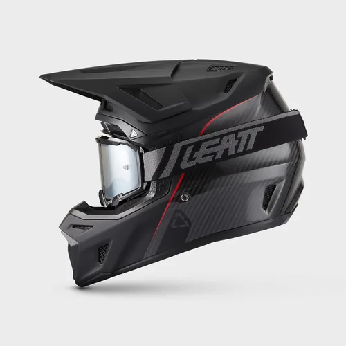 Vista 3 de Leatt Moto 9.5 Motocross Casco y Velocity 6.5 Kit de gafas con bolsa para casco Carbono