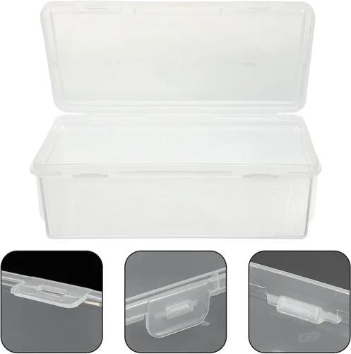 Vista 7 de Angoily Contenedor cuadrado de almacenamiento de alimentos, contenedor de plástico transparente hermético para alimentos, caja de pan tostada