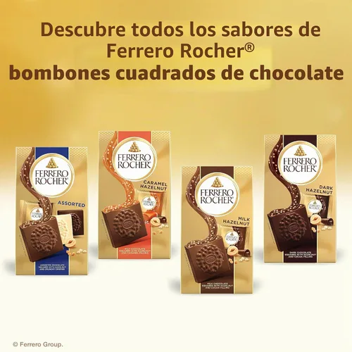 Vista 7 de Ferrero Rocher - Cuadrados de chocolate con leche y avellanas, 22.2 onzas