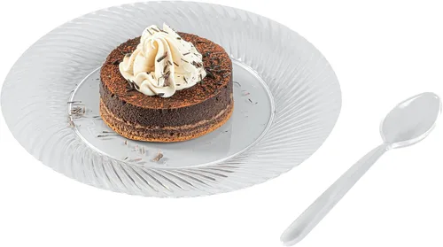 Vista 9 de Restaurantware Moderna - Cucharas desechables de 5.5 pulgadas, 250 cucharas de postre pequeñas reciclables, resistentes a las grietas para todo tipo
