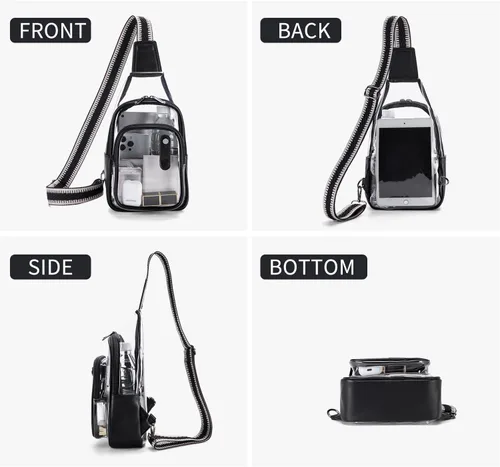 Vista 6 de Clear Bag for Stadium Events, Clear Purses For Women Stadium Crossbody Clear Fanny pack For Women Concert Bag