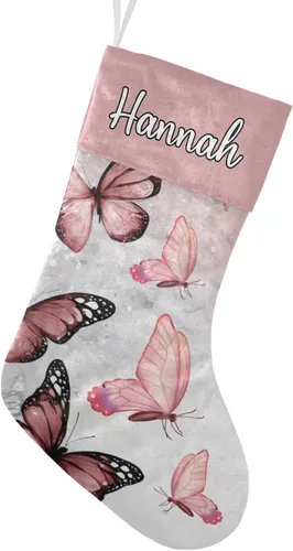 Vista 14 de Calcetines de Navidad personalizados con diseño de unicornio y flores con nombre, medias de Navidad personalizadas para decoración de fiestas