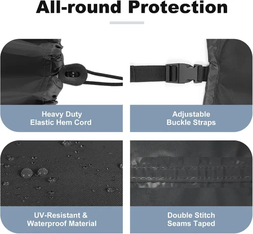 Vista 4 de Explore Land Cubierta para Bote de Pedales - Impermeable de Servicio Pesado para Exteriores Protector de Bote de Remo para 3 o 6 Personas, Negro