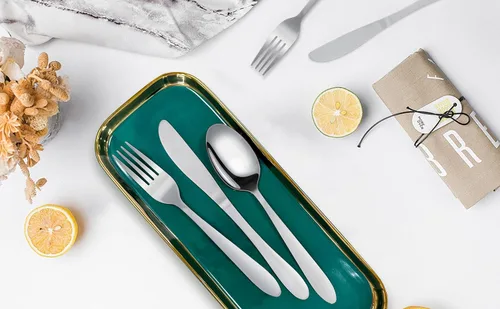 Vista 2 de Bon Elegance - Juego de cubiertos de acero inoxidable de 40 piezas, incluye cuchillo, tenedor/cuchara, apto para lavavajillas, servicio para 8