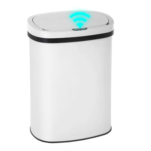 Vista 21 de PayLessHere Bote de basura de plástico de 13 galones Negro Tapa automática sin contacto con sensor de movimiento Bote de basura de cocina