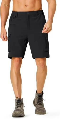 Vista 2 de Pantalones cortos de senderismo para hombre, de secado rápido, ligeros, con múltiples bolsillos, para pesca, campamento, golf