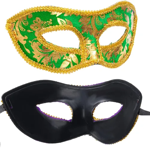 Vista 4 de Yookat 14 máscaras de mascaradas vintage antiguas máscaras venecianas Mardi Gras máscara de mascarada