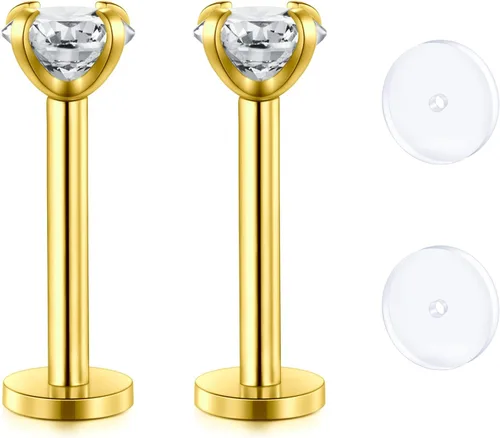 Vista 23 de D.Bella Retenedores de piercing transparentes de 16G para cartílago flexible para hélix, daith, rook, tragus, retenedor de aretes Bioflex, nariz