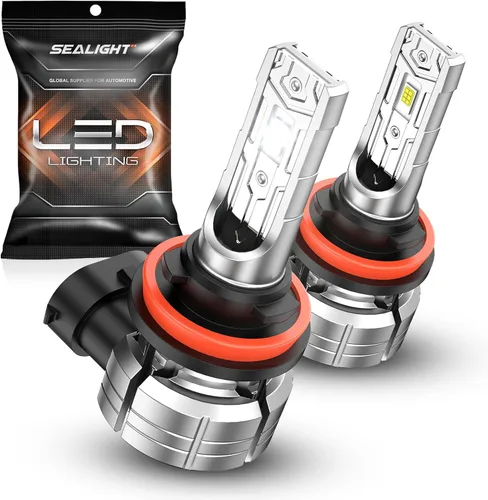 Vista 10 de SEALIGHT H3 Bombillas LED antiniebla, salida de 44000 lúmenes, 6000 K, blanco frío, bombilla LED H3, tamaño pequeño, para luces antiniebla, paquete