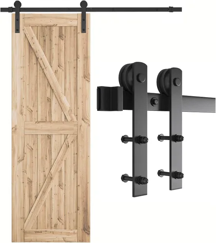 Vista 9 de SMARTSTANDARD Kit de herrajes para puerta corrediza de granero de 4 pies