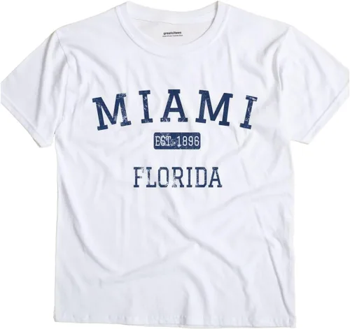 Vista 6 de Miami Florida Camiseta Vintage EST gris