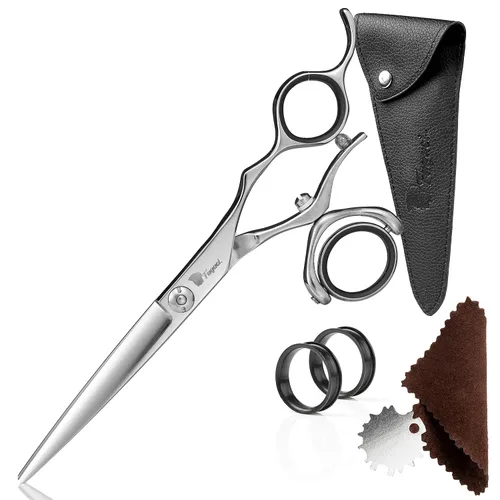Vista 12 de Tijeras Profesionales para Cabello de 5 Pulgadas con Cuchillas Extremadamente Afiladas, Tijeras de Corte de Cabello de Acero 440C, Duraderas