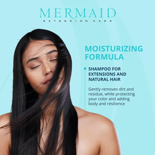 Vista 8 de Champú hidratante para extensiones de cabello, 16 Fórmula nutritiva ultra suave sin aceite hidrata, limpia y fortalece las tramas, cinta adhesiva