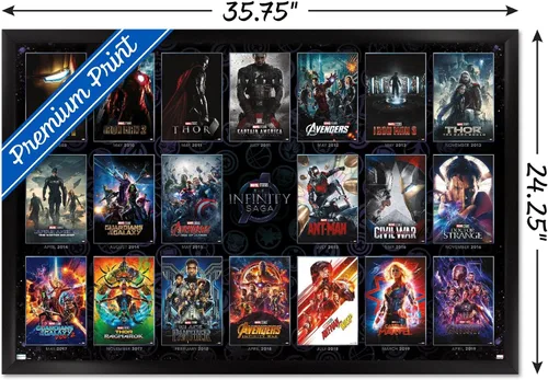 Vista 3 de Trends International Marvel Avengers: The Infinity Saga - Póster de pared de una hoja, 34 pulgadas de largo x 22.4 pulgadas, versión enmarcada