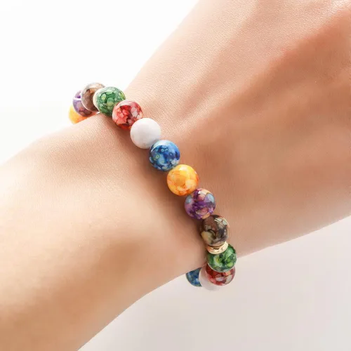Vista 2 de Harry and Henry Pulsera Arus 7 chakras original para mujer, pulseras de piedras curativas, pulsera de cuentas de cristal, pulseras de chakras