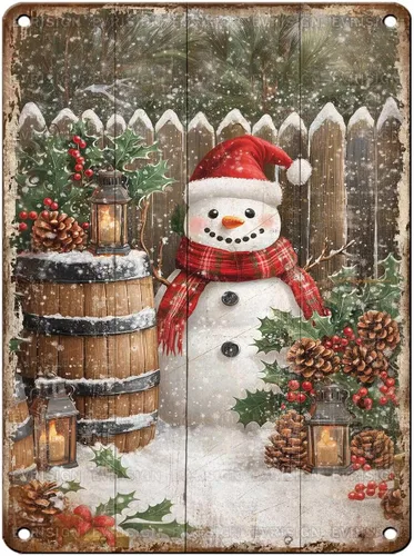 Vista 24 de Letrero de metal con texto en inglés "Just a Girl Who Loves Christmas", póster de hojalata para árbol de Navidad, decoración conmovedora de pared