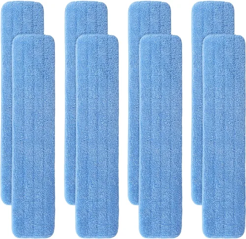 Vista 10 de Reemplazo de almohadillas de microfibra para cabezal de mopa comercial Rubbermaid de 24 pulgadas - Juego de 8 recambios de limpieza comercial húmeda