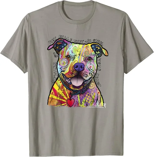 Vista 29 de Beware Of Pit Bulls, Dean Russo Pitbull Original - Camiseta para amantes de los perros, Negro
