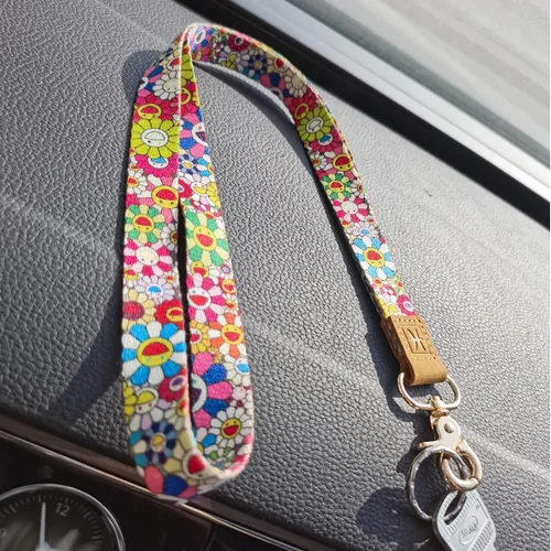 Vista 6 de FORZEN Correa para el cuello con llavero para mujeres y hombres, cordones para llaves, cartera e identificación B rosado Claro