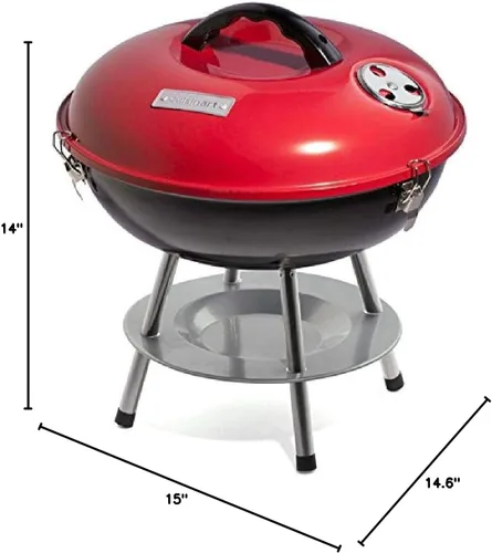 Vista 8 de Portátil barbacoa de carbón, Cuisinart ccg-190, 14 in, Rojo