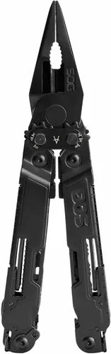 Vista 2 de SOG PowerAccess Deluxe Multiherramienta de Acero Inoxidable de Servicio Pesado Todo Uso con Funda de Nylon, Dos Hojas de Cuchillo, Abrelatas y Negro