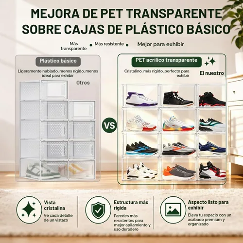 Vista 2 de Cajas de acrílico transparente para zapatillas de deporte para zapatos