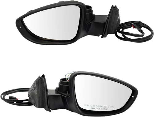 Vista 235 de TRQ Conjunto de 2 piezas de espejo lateral para conductor y pasajero, ajuste eléctrico, sin calefacción, sin memoria, color negro, compatible