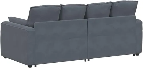 Vista 7 de vidaXL Sofá modular gris oscuro, sofá modular de terciopelo con cojines para sala de estar, sala de estar, 88.2 pulgadas de ancho, marco de metal