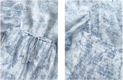 Vista 7 de Vestido largo de verano con estampado floral y largo hasta la rodilla para mujer 2023