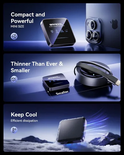 Vista 3 de Adaptador Dongle de pantalla HDMI inalámbrico actualizado 2027, transmisor de transmisión de medios de video/audio/archivo, extensor inalámbrico