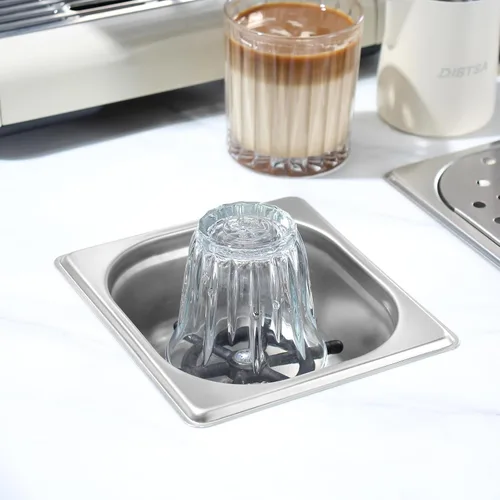 Vista 5 de DIBTSA - Enjuagadora para jarra, lavadora automática de tazas de vidrio, acero inoxidable 304, para café, leche, té, hogar, cocina, hotel, bar