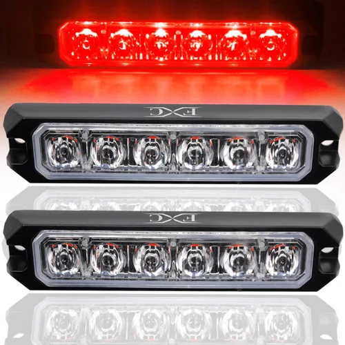 Vista 10 de Purishion - Luz estroboscópica con 6 luces LED color ámbar, impermeable, para barra de precaución, 10 patrones intermitentes, apto para automóvil