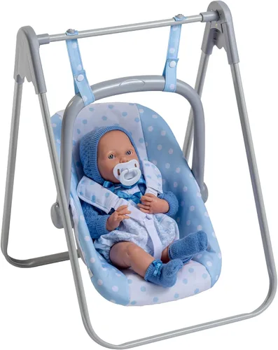 Vista 3 de JC Toys - Para mantener el tiempo de juego Columpio 2 en 1 para muñeca bebé y portador portátil para muñecas de hasta 18" Edades 3+ Azul