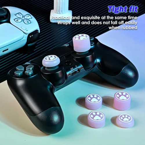 Vista 6 de DLseego 6 tapas de agarre de pulgar para Xbox One X S PS5 PS4 PlayStation DualSense Switch Pro Wireless Controller Steam Deck, silicona suave
