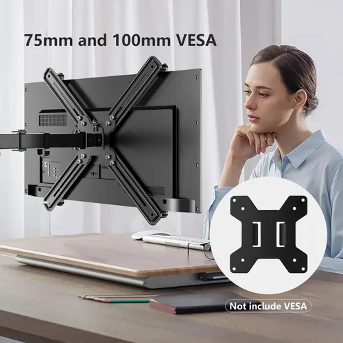 Vista 5 de Pholiten Kit de Adaptador de Soporte de Brazo de Monitor de Montaje VESA para Pantalla de 13 a 27 Pulgadas, 75mm o 100mm VESA
