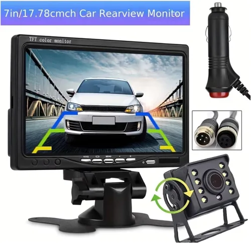 Vista 7 de Parking Camera 7inch HD Monitor with Night Vision Backup Camera Kit Heavy Duty for RVs Trucks Trailers Includes Lighter Adapter Cables