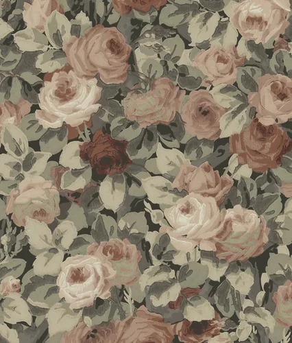 Vista 11 de NextWall Rose Garden Papel Tapiz Floral de Despegar y Pegar (Granate y Albahaca)