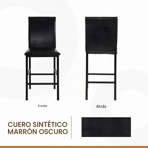 Vista 7 de Homelegance Tempe - Silla de comedor (4 unidades), piel sintética, color marrón oscuro