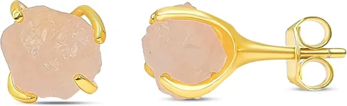 Vista 25 de Aretes de piedra preciosa natural en bruto con oro amarillo sobre plata de ley 925, 6 a 0.276 in, regalo de piedra de nacimiento de calidad genuina