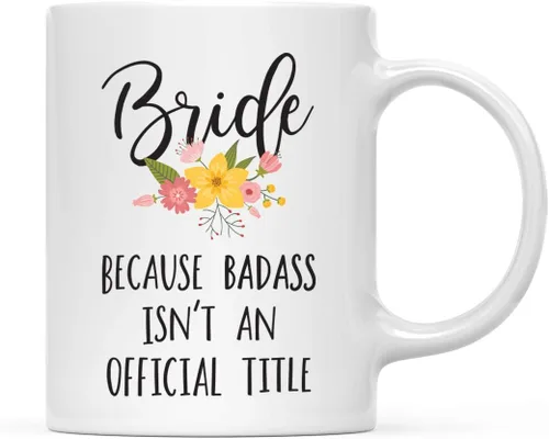 Vista 69 de Andaz Press Taza de café de 11 onzas, regalo de broma, tía porque Badass no es un título oficial, gráfico floral, 1 paquete