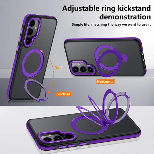 Vista 2 de Funda para Samsung Galaxy S24 Plus, soporte de anillo magnético ajustable [compatible con Magsafe], [protección a prueba de golpes de grado militar]