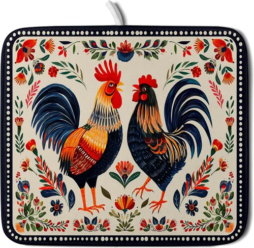 Vista 33 de Alfombrilla de secado de platos para encimera de cocina pequeña absorbente de café de otoño Alfombrilla de secado de microfibra de bosque de otoño