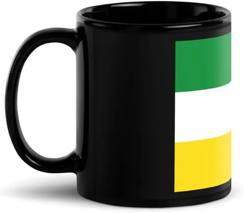 Vista 2 de Bandera de Armenia Quindío Columbia - Taza de café de cerámica negra
