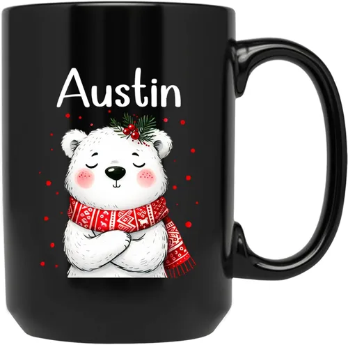 Vista 16 de Taza personalizada con nombre, diseño de muñeco de nieve con nombre, tazas de café de Navidad de muñeco de nieve, regalos personalizados para árbol