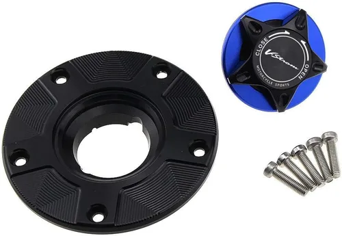 Vista 6 de TEMKIN W Gas Fuel Tank Cap for Suzuki DL 650 V-Strom 2012-2016 Motorcycle CNC Quick Release Cover Y (Color : Black)